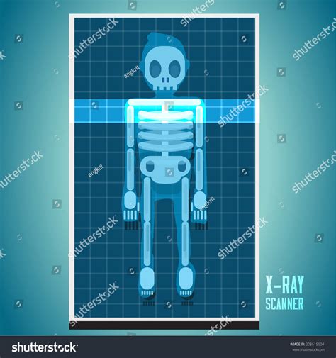 Xray Scanning On Human Body Skeleton Stock Vector