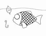 Fish Coloring Hook Take Coloringcrew sketch template