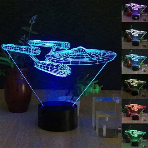star trek uss enterprise  led night light  color touch switch desk lamp