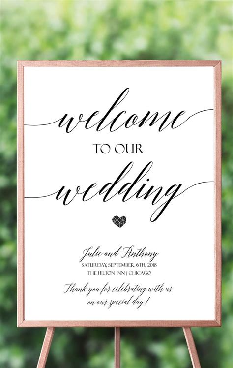printable wedding signs templates  printable wedding