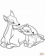 Bambi Coloring Pages Mother His Daughter Mom Drawing Printable Color Print Getdrawings Kids Deviantart sketch template