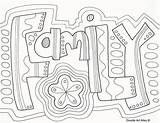 Coloring Family Word Pages Reunion Doodle Sheets Printable Colouring Adult Zentangle Color Kids Families Words Forever Doodles Tree Quote Religious sketch template