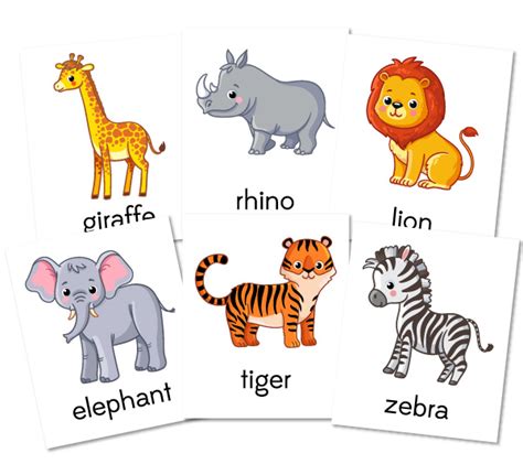 printable zoo animal flash cards pin page annabella rollins