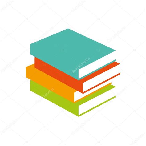 books vector illustrator stack  colored books learning logo education icon stock vector