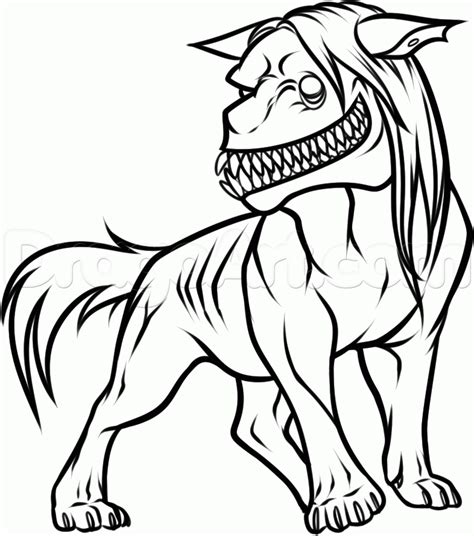 creepy dog coloring page  printable coloring pages  kids