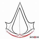 Assassin Creed Logo Draw Step Drawing Sketchok sketch template