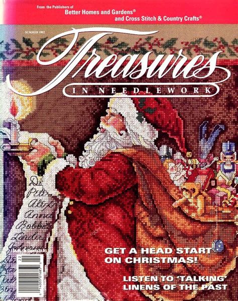 treasures in needlework santas labor of love christmas cross etsy