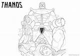 Thanos Coloring Pages Marvel Printable Characters Kids Print Color sketch template