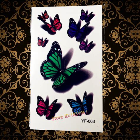 hot beauty makeup flash temporary tattoo stickers ya63 colorful flying