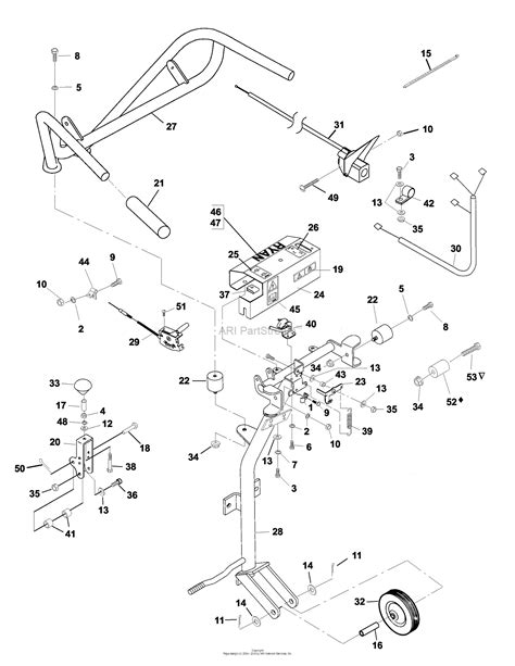 bunton bobcat ryan  jr sodcutter parts diagram  handlebar assembly