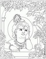 Krishna Coloring Pages Janmashtami Printable Kids Shri Holi Lord Drawing Painting Sketch Familyholiday Baby Colouring Outline Colour Hindu Gods Simple sketch template