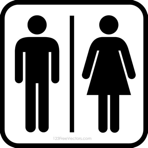 Male Female Restroom Symbols Free Vector By 123freevectors
