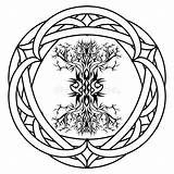 Yggdrasil Knotted Arbre Noué Celtique Druide sketch template