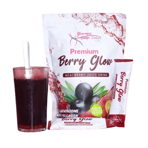 glowming shape detox premium berry glow acai berry juice drink  glutathione collagen