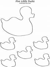 Ducks Little Five Duck Printable Coloring Pages Preschool Theme Activities Nursery Rhyme Printables Crafts Felt Baby Pattern Board Mama Color sketch template