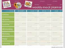 Weekly Meal Menu Planner Printable PDF INSTANT by tidymighty