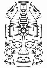 Mayan Aztecas Mayas Mascaras Incas Colorear Inca Pyramid Precolombinos Aztec Maschera Huichol Supercoloring Indigenas Azteca Disegno Prehispanicos Imperio Máscara Dioses sketch template