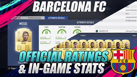 official fifa  barcelona ratings   game stats youtube