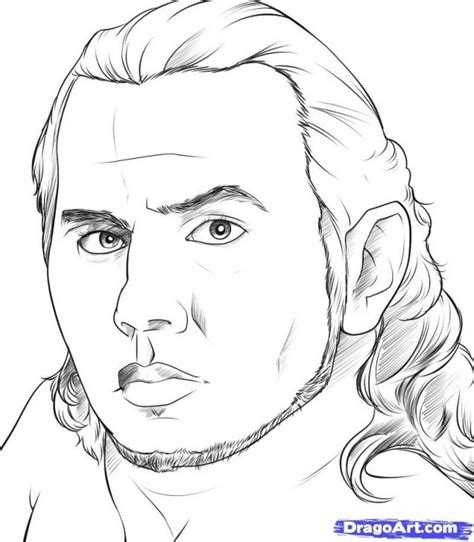 Realistic Jeff Hardy Sketch Printable To Color People
