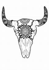 Skull Buffalo Drawing Doodle Longhorn Drawings Deviantart Abstract Getdrawings sketch template