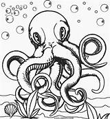 Octopus Coloring Pages Printable Realistic Adults Baby Kids Color Print Cool2bkids Invertebrates Getcolorings Getdrawings Template sketch template
