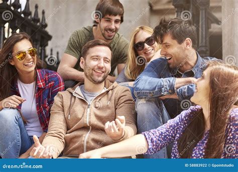 group  young people   good time stock photo image