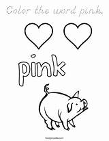 Coloring Pink Color Word Print Ll Twistynoodle sketch template