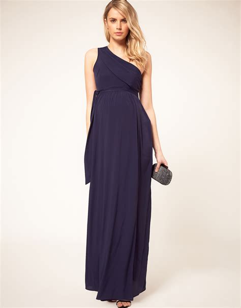 lyst asos asos maternity  shoulder maxi dress  green