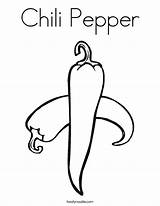 Coloring Pepper Chili Chile Pages Drawing Twisty Green Color Printable Twistynoodle Print Peppers Template Noodle Applique Line Kids Fruit Getdrawings sketch template