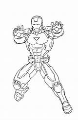 Coloring Iron Man Pages Print Heroes Super sketch template