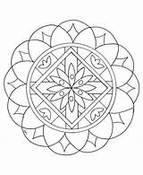 Mandala Mandalas Coloring Easy Simple Kids Color Children Pages Zen Stress Drawing Flower Looking Beautiful Print Relax Big Printable Shapes sketch template