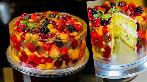 fruit sponge cake with jelly new year cake ideas amazing jello fruit