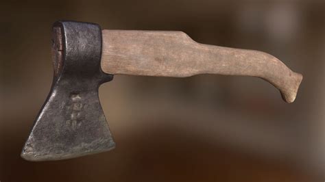 3d asset game ready steel axe cgtrader