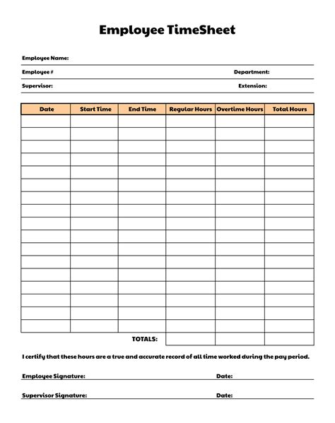 printable time sheets forms