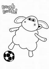 Sheep Shaun Timmy Coloring Football Time Play Print Color Size sketch template
