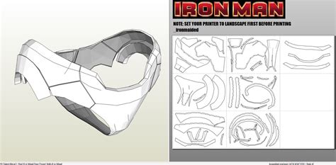 papercraft pdo file template  iron man mk full armor iron man