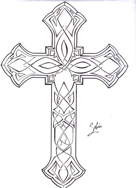cross drawing cross coloring page cross art