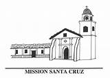 Cruz Santa Mission Missions California Coloring Mobile Pages Template sketch template