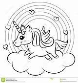 Regenboog Kleurplaten Rainbows Regenbogen Eenhoorn Unicorns Unicórnio Farting íris Tekening Tekeningen Afkomstig sketch template