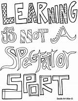Learning Coloring Pages Doodle Alley Quote Spectator Sport sketch template