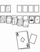 Solitaire Coloring Card Game Template sketch template