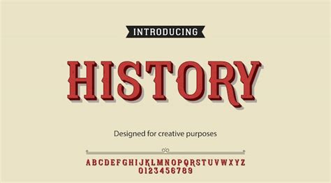 premium vector history typeface alphabet