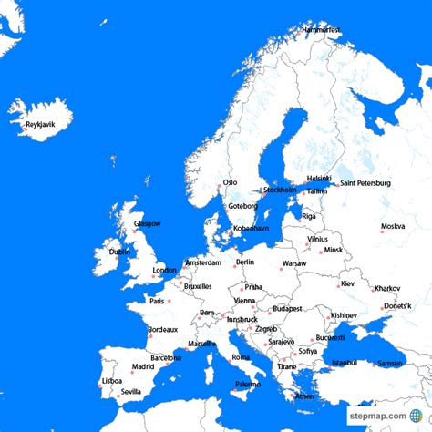 stepmap map  europe landkarte fuer europe