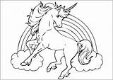 Unicorn Coloring Kids Pages Fantasy sketch template