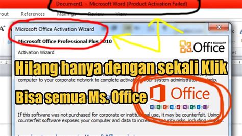 mengatasi product activation failed   ms office youtube