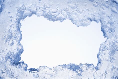 blue ice framing blank pale blue background stock photo