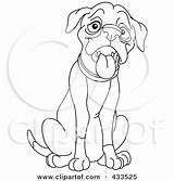 Dog Sitting Outline Coloring Clipart Dogs Panting Royalty Yayayoyo Rf Template Drawing Labrador Pages Printable Illustrations Clipartof sketch template