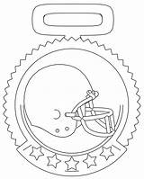 Coloring Medal Helmet Football Logo Wecoloringpage sketch template