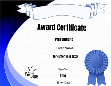 printable customizable certificate template