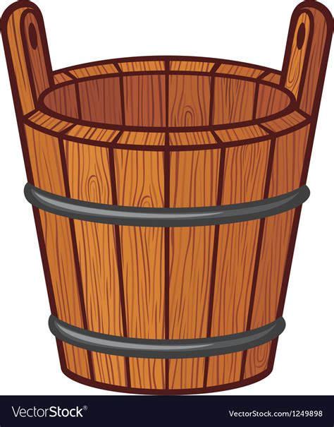 wooden bucket royalty  vector image vectorstock